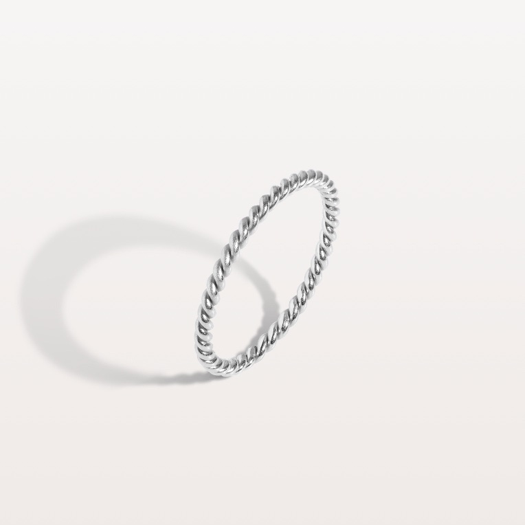 Silver Stackable Twist Ring